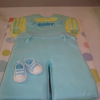 Boy Baby Shower Cake Designed from the invitation. Yellow cake with CC chocolate filling, CC crusting buttercream and fondant.