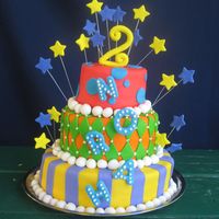 Happy Birthday Norah! I made this for my little girl's second birthday and it was my first tiered cake and my first fondant cake. I definitely had a few...