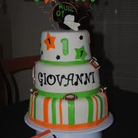 Football 1st Bday football cake