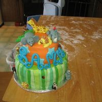 Zoo Cake This is the first cake I have made. It was for my sons first birthday party with a zoo theme. It turned out pretty good, I made MMF to...