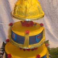 Princess Belle Cake was made for 4yr old birthday girl who was having her party coincide with Halloween party. She was to be dressed as Belle so we tried...