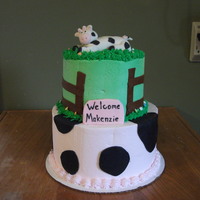 Cow Themed Baby Shower Cake 