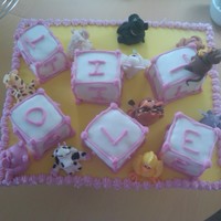 Welcome Baby Girl! Celebration cake for the arrival of my gorgeous little niece! First time making most of the animals, thanks to CC for the great inspiration...