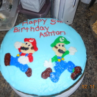 Super Mario Bros! chocolate cake covered in buttercream