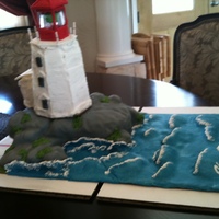 Lighthouse Cake tried to make it look like Peggy's Cove lighthouse.