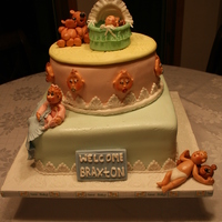 Baby Shower Cake all figures made from sugarpaste