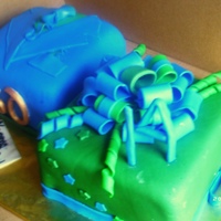 Father And Daughter Birthday Cake Mom chose the color scheme for this almond cake. The father was turning 50 and daughter 14.