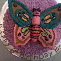 Butterfly/flower Cake Flower is a Chocolate cake with oreo filling, butter cream icing. Butterfly is vanilla cake with butter cream frosting. Thank you for...