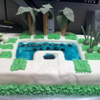 Condo Pool Cake A friend asked me to make a cake for her Condo Assoc. So I made the out door pool area. The cake is Lemon with Lemon Curd filling and...