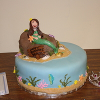 Mermaid Cake Made this for my daughter's 7th birthday. Lemon cake with cream cheese icing under MMF.