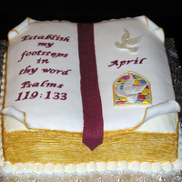 Book / Bible Buttercream with Fondant Top Pages and Decorations