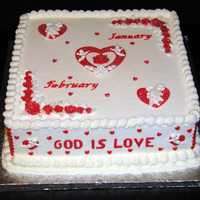 Valentine Cupids Buttercream Icing with Fondant Decoratins and Royal Icing Flowers