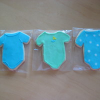 Onesie Cookies this was my first attempt at decorating sugar cookies with royal icing. i made them for a friend's baby shower.
