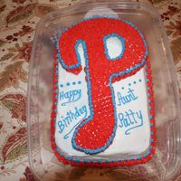 Philadelphia Phillies This is the first time I ever did a cake like this. Definitely not perfect, but I'm happy with how it turned out. I carved a "P&...