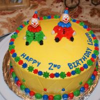 Wilton Course 1, Class 3 Clown cake. Used it for my son's birthday the next day.