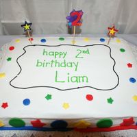 Dsc01735.jpg I started to decorate this cake 2 hours befor my son's party :O 11x15 WASC cake with a layer of brown sugar sauce in between. Covered...