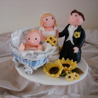 Wedding Couple I made these for a friends weddingcake(my firste couple), the theme was fall and sunflowers, decorations made of MMF