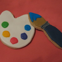 Artsy paint brush and palette