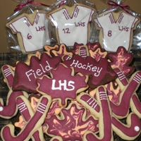 Field Hockey Cookies I made these for an end-of-year field hockey banquet. The jersey favors were made with each of the players numbers, and the cookie tray had...