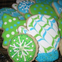Winter / Holiday Cookies Mittens, tree and mini snowflakes.....NFSC with RI.