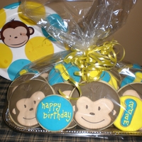 Monkey Cookies Cookies I made for a 1st birthday party, to match the Mod Monkey birthday theme. NFSC with RI.