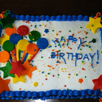 Birthday Cake This was for my grandpas birthday! i made the balloons out of fondant.