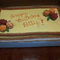 Patty's Birthday Cake This was for a woman I work with. She wanted half red velvet, half butter, and fall colors. This is what I came up with. The office loved...