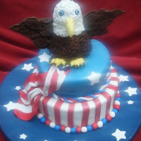 Stars And Stripes 4th of July 2011. Cake made from vanilla and coconut milk. The inside i baked it to look like a flag when you cut the cake. The eagle made...