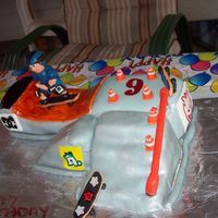 Skate Park Cake I made thi cake for a friends son on his 9th birthday. its white cake with triple chocolate custard filling and buttercream frosting....