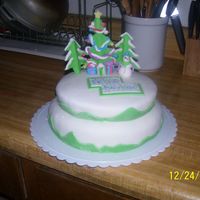 Feliz Navidad Cake i wanted to make a quick cake for my aunt that came from puerto rico for christmas. she loved it and she was eating the fondant tree off...