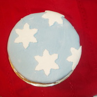 Snowflakes Dark chocolate cake with MMF covering and sugar covered MMF snowflake accents