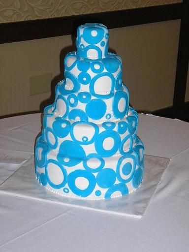 Funky Wedding Cake This was my 3rd wedding cake. I was pretty tickled with the results. This one took a looong time but I was pleased in the end.