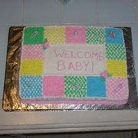 Baby Shower Cake This is my first cake that I have completed with the Wilton techniques. I had my first class on Monday. Let me know what you guys think!!...