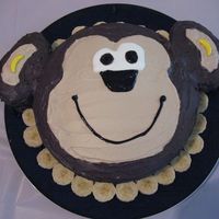Monkey Cake This was my first cake ever! It was for my daughter's 1st birthday. It is a chocolate cake with chocolate cream cheese frosting. The...