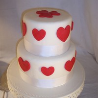 Valentine Hearts Cake Just for fun...a chocolate cake with MMF and MMF hearts