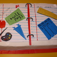 Welcome Back Teachers & Faculty I made this for my husband's school to welcome the faculty & staff back to school. The cake is covered with buttercream frosting...