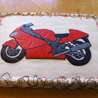 Vroom Vroom - Motorcycle Groom's Cake This was a red velvet sheet cake with cream cheese frosting. The image was made using FBCT. Thanks for looking.