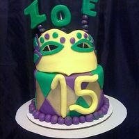 Mardi Gras Mask Cake 