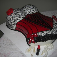 Moulin Rouge Themed Corset red velvet w. cream cheese cake