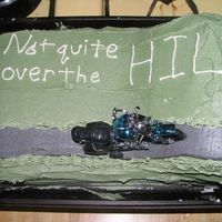 Not Quite Over The Hill My very first cake. Made for my BIL's 46th birthday.