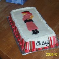 Pregnant Silhoette Oh Baby! First Icing plaque image transfer.....Mom's fav. color is red