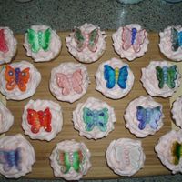 Pretty In Pink! Pink cupcake for princess party...butterflies aloft!