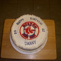 Red Sox Cake Logo was made using candy melts.
