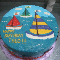 Sailing To 2! Buttercream design