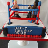 Wrestling Ring, 3D Figure My finished wrestling cake!!!! didn't turn out too bad in the end!!