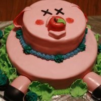 Over The Pig This is the first cake I made for another person. It was for a surprise 50th birthday party, and I DID NOT WANT TO!!! I had only made 5...
