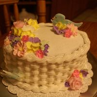 Course Ii Cake my course II cake. I made buttercream roses, rest of flowers are royal iciing.