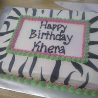 Lime Green/pink Zebra 