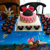 Minnie Mouse Cake And Cupcakes I was asked by a friend to make a cake for her 4 year old's birthday party that was Minnie Mouse themed. She had seen some on this...