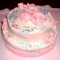 Birthday Cake Practice with butter cream roses.